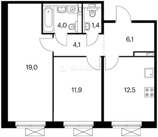 Квартира 59 м², 2-комнатная - изображение 1