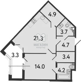 Квартира 59,5 м², 2-комнатная - изображение 1