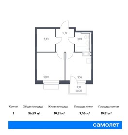 36,1 м², 1-комнатная квартира 7 916 893 ₽ - изображение 1