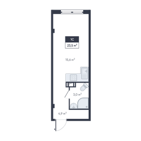 26 м², квартира-студия 3 390 000 ₽ - изображение 68