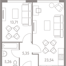 Квартира 48 м², 1-комнатная - изображение 2