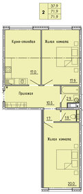 Квартира 71,9 м², 2-комнатная - изображение 1
