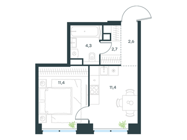 Квартира 32,4 м², 1-комнатная - изображение 1