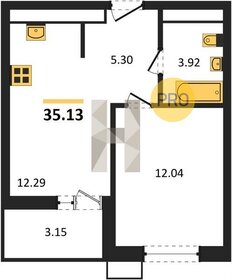 Квартира 35,1 м², 1-комнатная - изображение 1