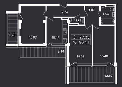 83 м², 3-комнатные апартаменты 22 896 664 ₽ - изображение 50