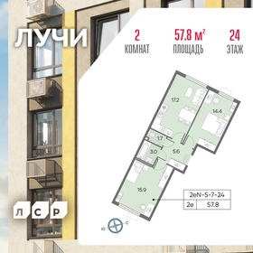 56,8 м², 2-комнатная квартира 21 300 000 ₽ - изображение 76