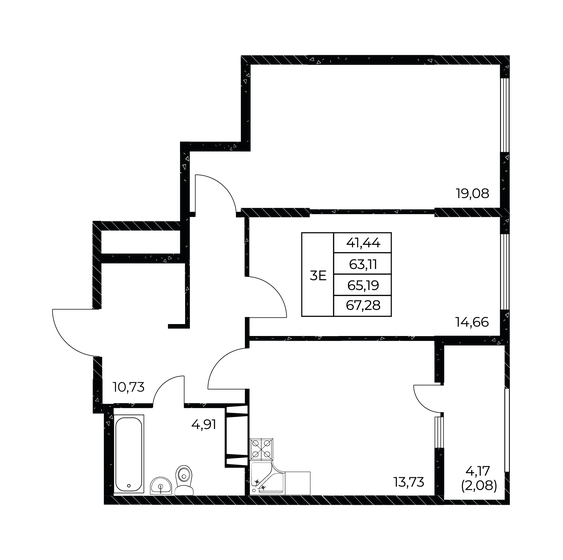 72,2 м², 2-комнатная квартира 13 500 000 ₽ - изображение 76