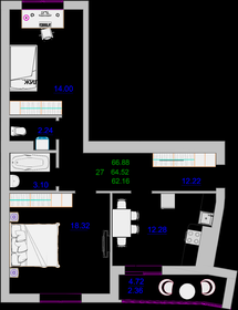 65 м², 2-комнатная квартира 14 850 000 ₽ - изображение 63