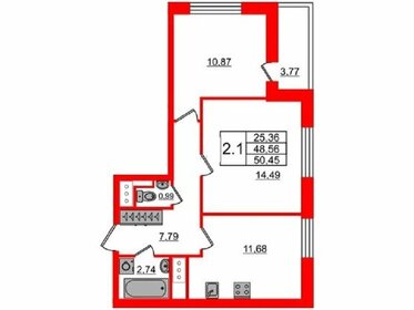 50,1 м², квартира-студия 15 550 338 ₽ - изображение 11