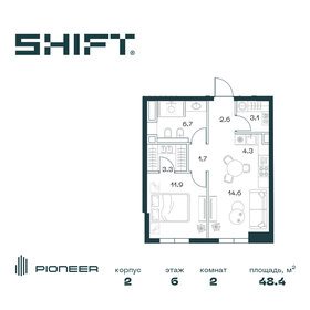 46,4 м², 2-комнатная квартира 31 647 602 ₽ - изображение 1