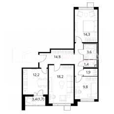 Квартира 77,9 м², 3-комнатная - изображение 3