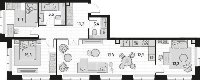 322,8 м², 5-комнатная квартира 180 497 200 ₽ - изображение 171