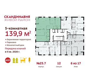 139,7 м², 5-комнатная квартира 30 612 680 ₽ - изображение 19