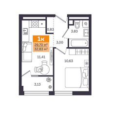 Квартира 29,7 м², 1-комнатная - изображение 2