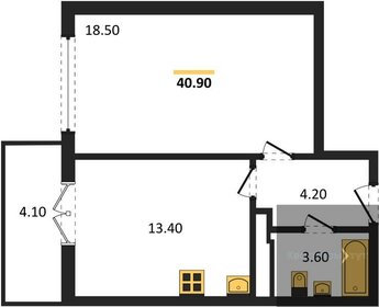 44,7 м², 1-комнатная квартира 4 861 800 ₽ - изображение 65