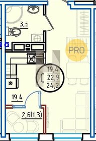 Квартира 25 м², студия - изображение 1