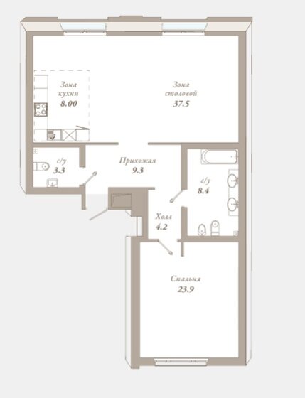94,6 м², 1-комнатная квартира 132 440 000 ₽ - изображение 51