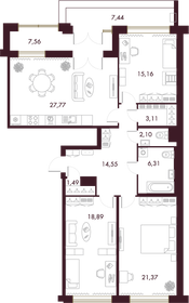 131,4 м², 3-комнатная квартира 38 237 400 ₽ - изображение 148