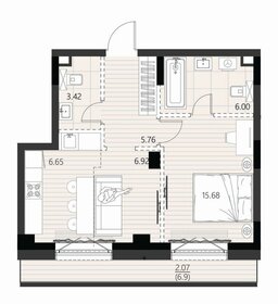 Квартира 46,5 м², 1-комнатная - изображение 2