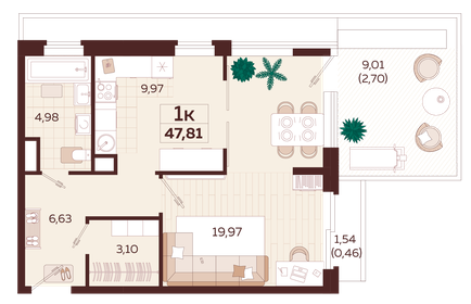 83,3 м², 1-комнатная квартира 63 000 000 ₽ - изображение 92