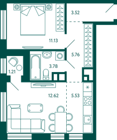 42,7 м², 1-комнатная квартира 8 473 487 ₽ - изображение 6