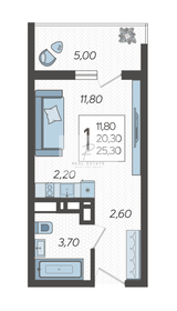 Квартира 25,3 м², студия - изображение 1