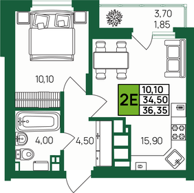 36,3 м², 1-комнатная квартира 4 251 502 ₽ - изображение 31