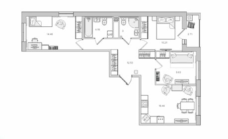 Квартира 70,5 м², 3-комнатная - изображение 1