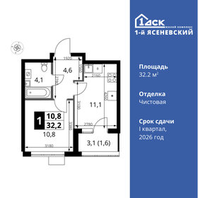 32,1 м², 1-комнатная квартира 11 395 500 ₽ - изображение 15