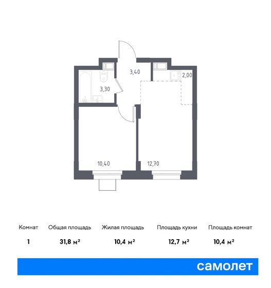 31,8 м², 1-комнатные апартаменты 5 268 861 ₽ - изображение 23