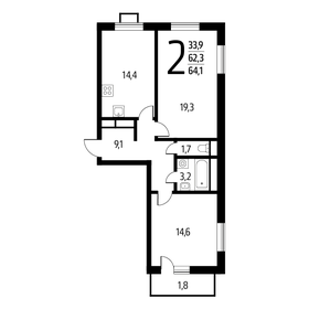 68,1 м², 2-комнатная квартира 12 087 456 ₽ - изображение 39