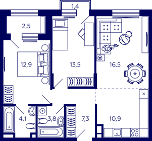 114 м², 3-комнатная квартира 17 200 000 ₽ - изображение 59