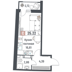 25,4 м², квартира-студия 4 500 000 ₽ - изображение 78