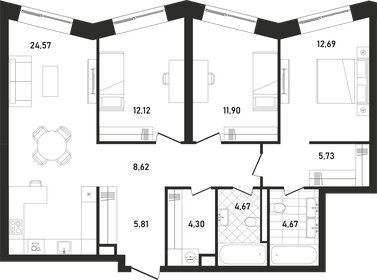 74,7 м², 3-комнатная квартира 43 861 536 ₽ - изображение 21