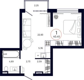 30,6 м², 1-комнатная квартира 4 600 000 ₽ - изображение 82