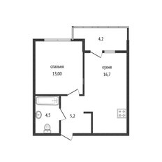 Квартира 39,4 м², 1-комнатная - изображение 3