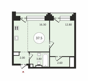 Квартира 37,5 м², 1-комнатная - изображение 2