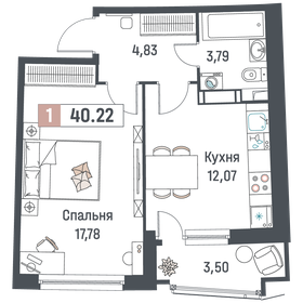 39,2 м², 1-комнатная квартира 6 649 368 ₽ - изображение 57