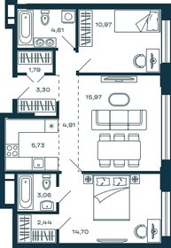 Квартира 67,5 м², 2-комнатная - изображение 1