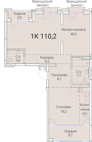 114,8 м², 1-комнатная квартира 22 433 400 ₽ - изображение 36