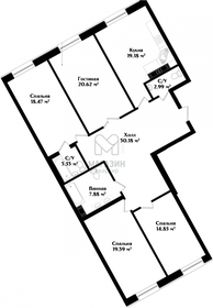 142,9 м², 3-комнатная квартира 55 641 600 ₽ - изображение 92