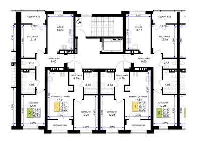 Квартира 58,9 м², 2-комнатная - изображение 2