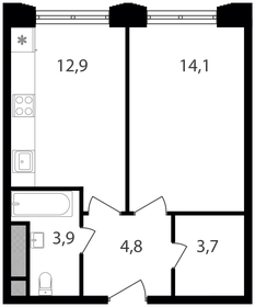 41,9 м², 1-комнатные апартаменты 10 458 240 ₽ - изображение 14