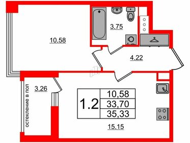 Квартира 33,7 м², 1-комнатная - изображение 1