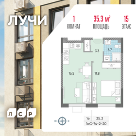 35,2 м², 1-комнатная квартира 13 298 137 ₽ - изображение 37