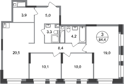 90 м², 3-комнатная квартира 16 900 000 ₽ - изображение 49