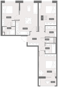 68,8 м², 3-комнатная квартира 8 490 000 ₽ - изображение 84