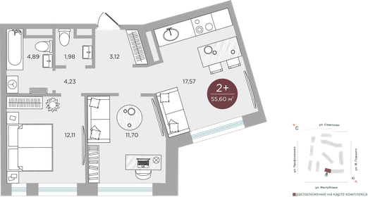 72 м², 2-комнатная квартира 9 150 000 ₽ - изображение 78