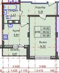 Квартира 38,4 м², 1-комнатная - изображение 1