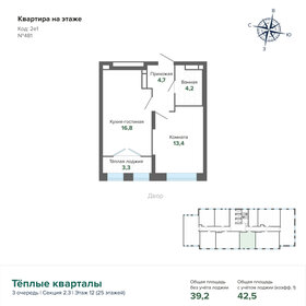41,8 м², 1-комнатная квартира 6 997 736 ₽ - изображение 33